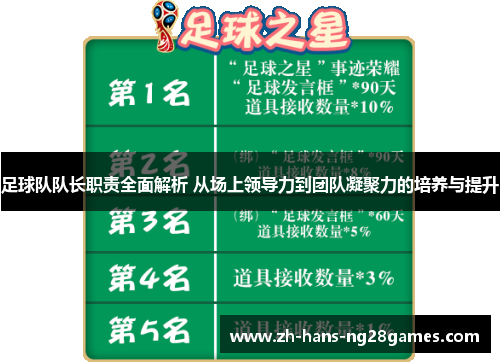 足球队队长职责全面解析 从场上领导力到团队凝聚力的培养与提升